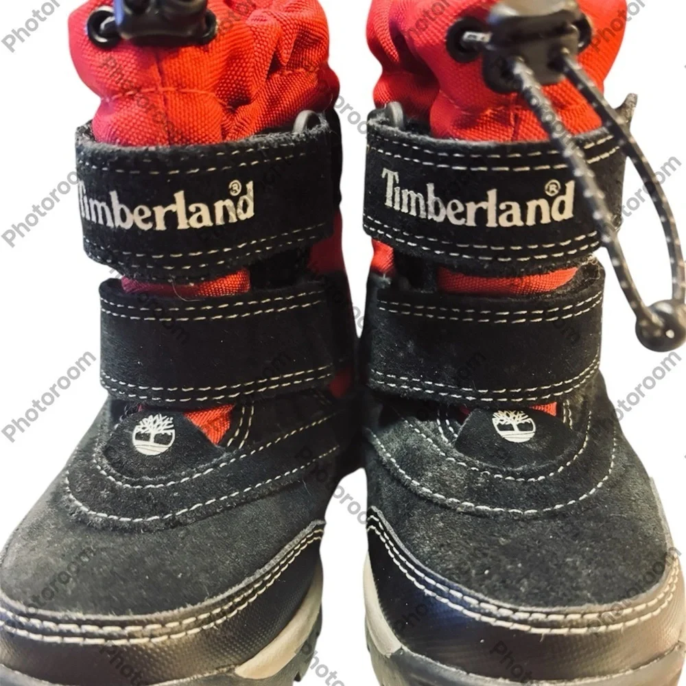 Timberland Thermolite 200 Gram Snow Boots black Red Lining EUC